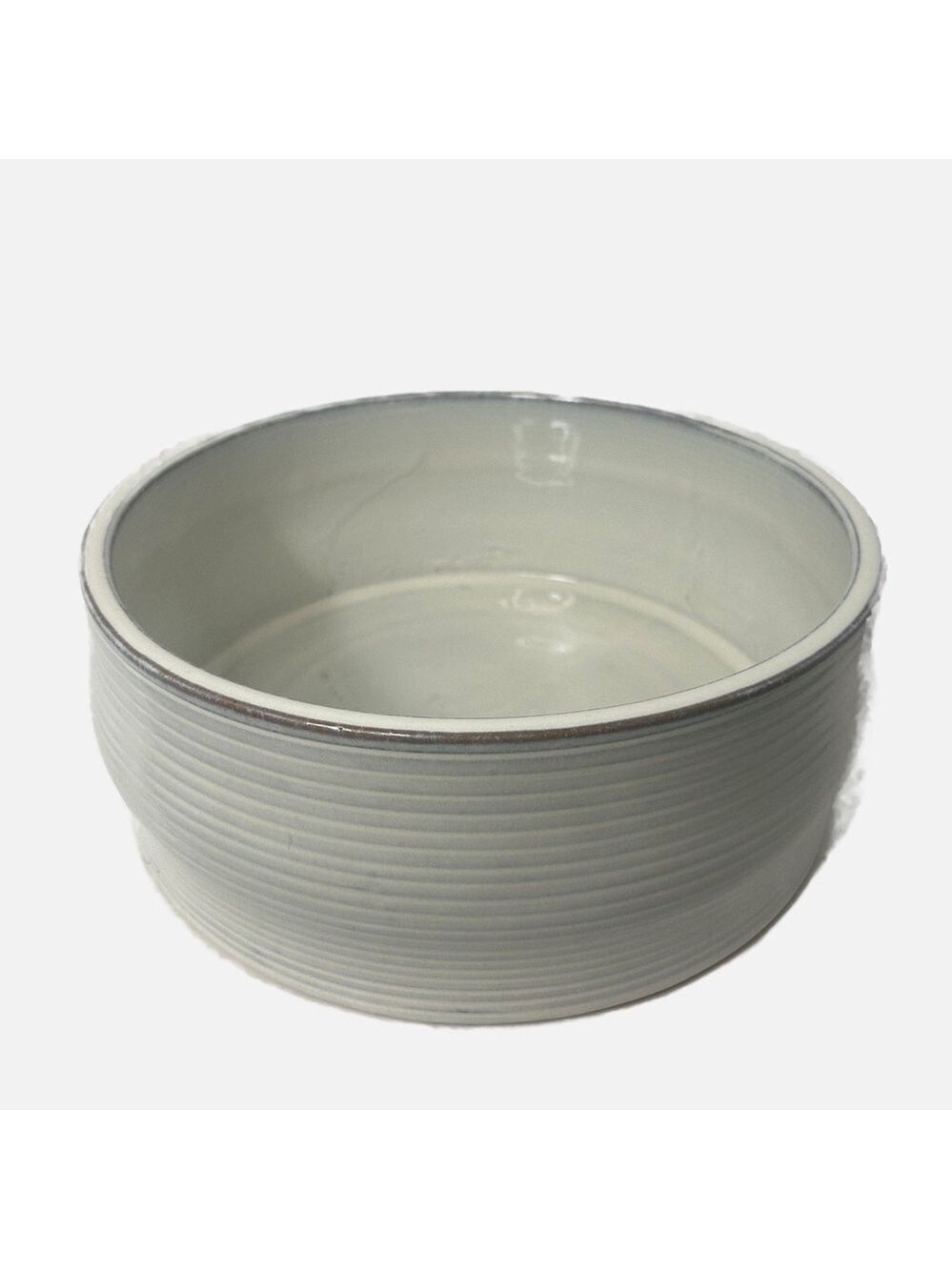 West Elm Large Planter Centerpiece Striped White Minimalist